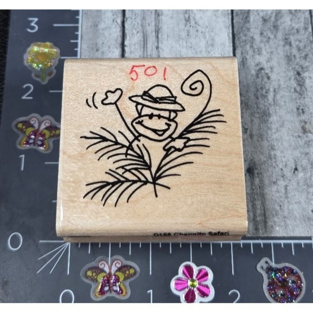 Stampendous Changito Safari D155 Monkey 2007 Rubber Stamp Wood #P94